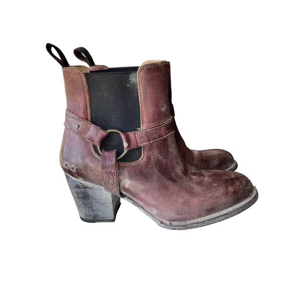 Bed Stu Shoes - Bed Stu Women's Liberate Harness Boot Size 8 Dark Scarlett Rustic Cobbler Series